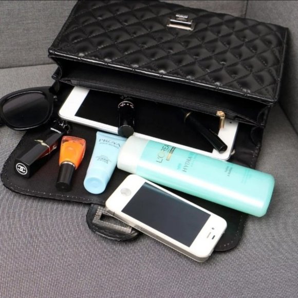 Real Stunner Black Leather Quilted Crossbody - Picture 3 of 6